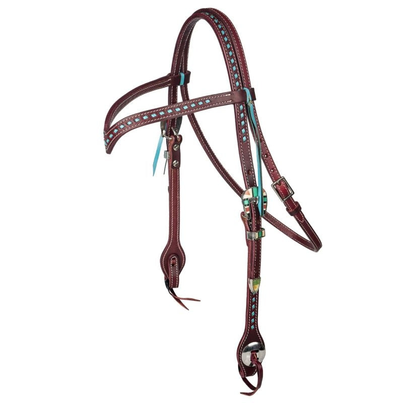 Tabelo V-Brow Headstall with Buckstitch Trim Latigo
