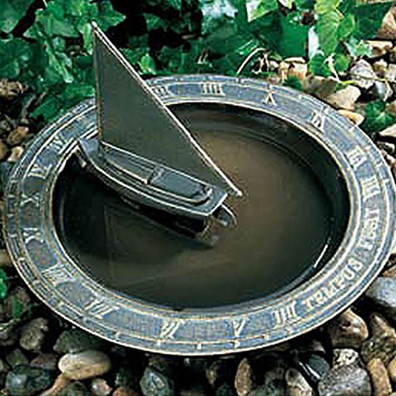 Sailboat Sundial Birdbath