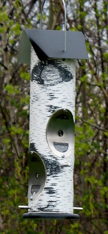 Thistle Seed Birch Log Bird Feeder