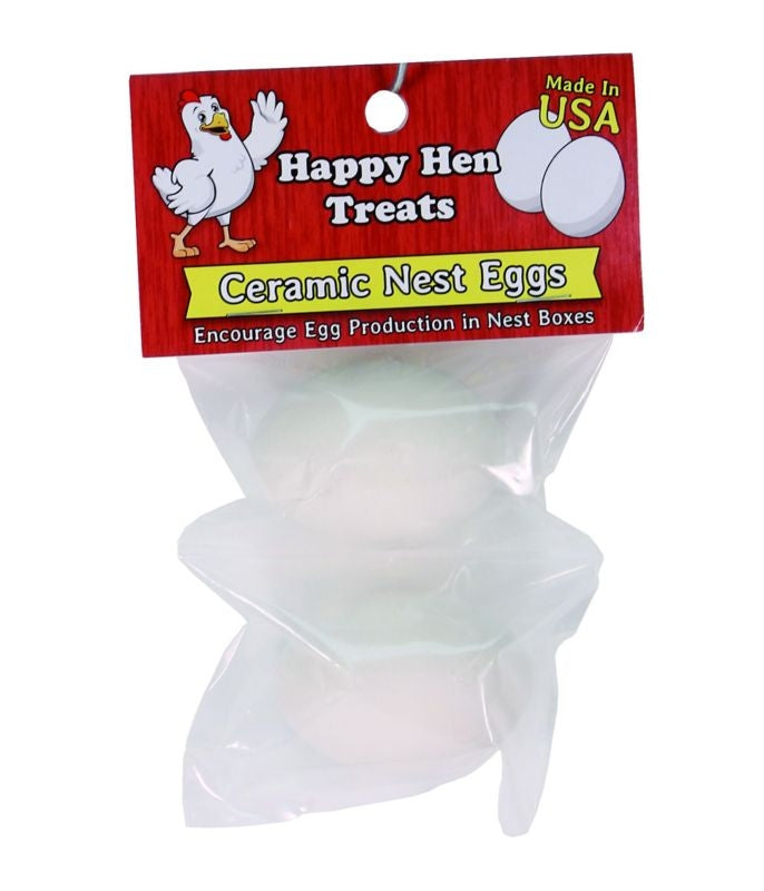 Happy Hen Ceramic Nest Eggs 2 Pack White