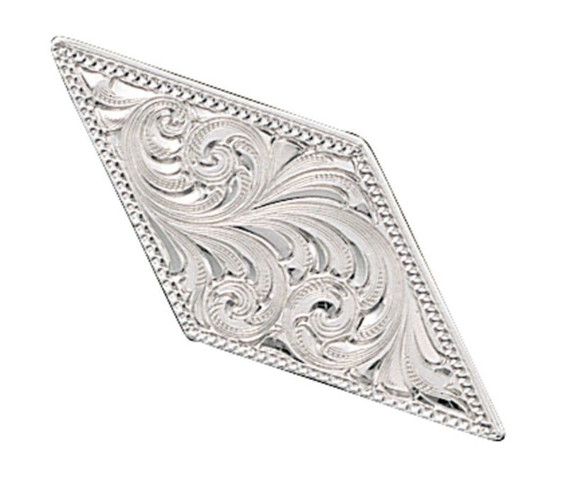 Engrav Diamond Shape Accent Concho 1.5X1/2X1.5 Sil