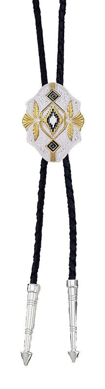 Montana Southwest Scalloped Bolo Tie 1.5X2 Br/Rd