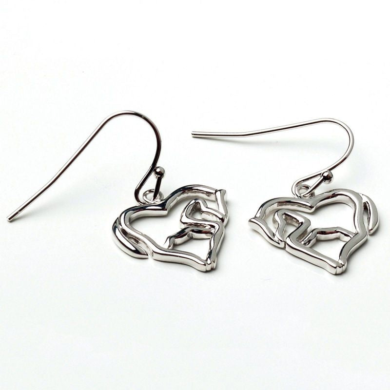 Horse as Heart Earrings Silver