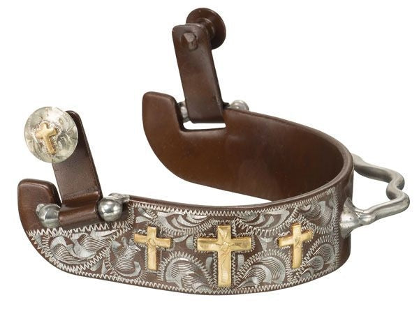 Kelly Silver Star 3 Cross With Silver Bumper Spur Brn