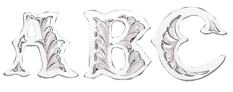 Montana Silversmiths Silver Trim Letter 3/4 Bk/Wh