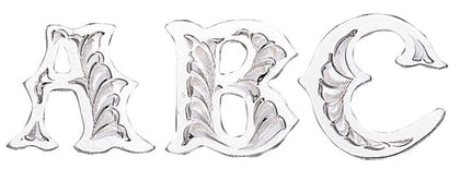 Montana Silversmiths Silver Trim Letter 3/4 Bk/Wh