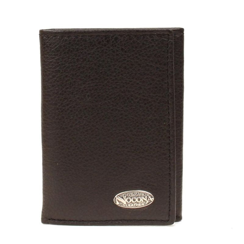 Nocona Smooth Leather Tri-Fold WalletBk/Wh