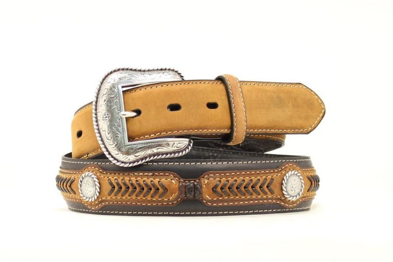 Nocona Arrow Overlay Wrap/Lace Belt 32 Black