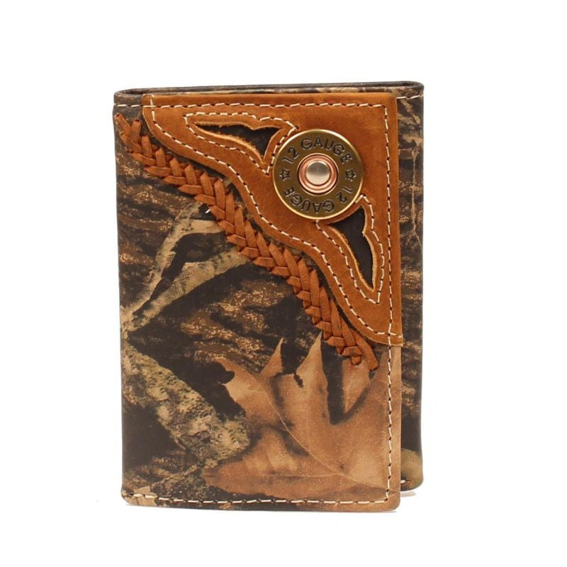 Nocona Mens Shotgun Shell Tri-Fold WalletBk/Wh