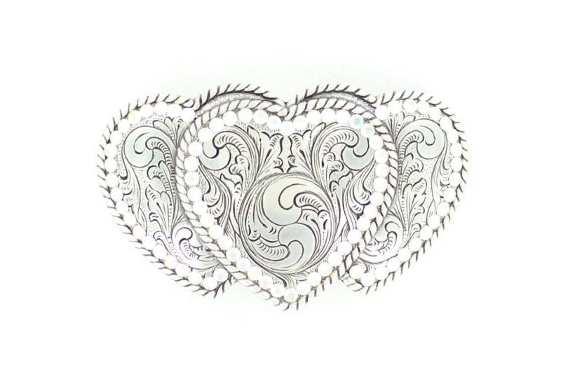 Nocona Triple Heart Buckle Aurora Borealis