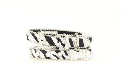 Blazin Roxx Hair On Dog Collar SM Black