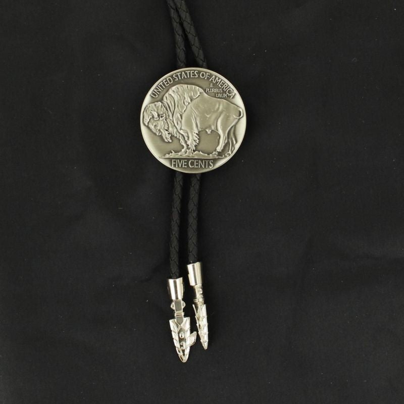 Double S Buffalo Nickel Bolo Silver