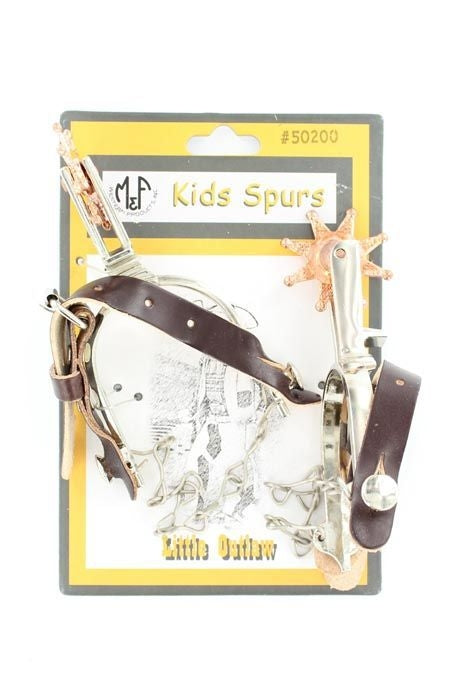 Little Outlaw Kids Spur SetBk/Wh
