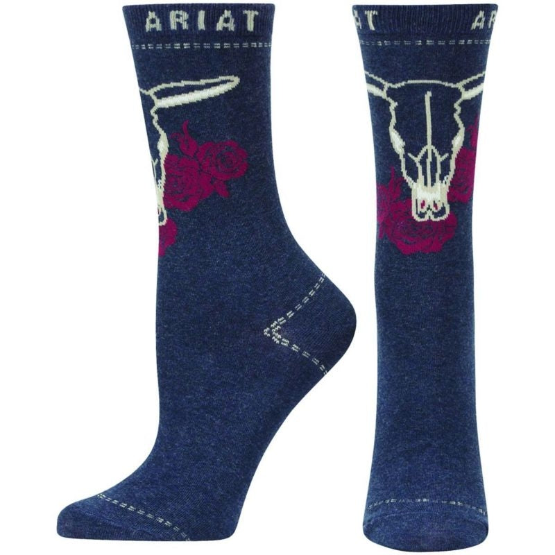 ARIAT Womens Georgia Crew Sock Denim Heather