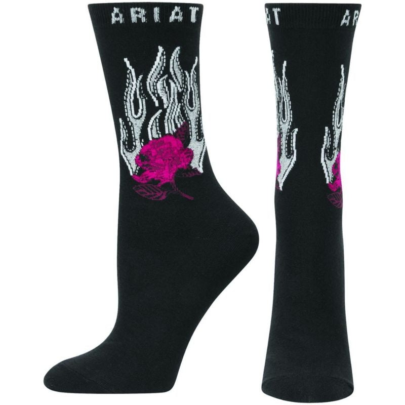 ARIAT Womens Aster Crew Sock Black