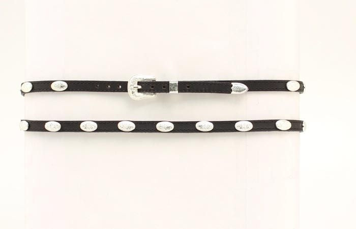 Mandf Western Long Oval Concho Hatband 3/8 x 29 Bk