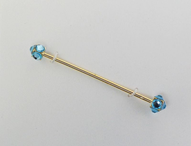 Finishing Touch Crystal Collar Bar Aqua/Gold