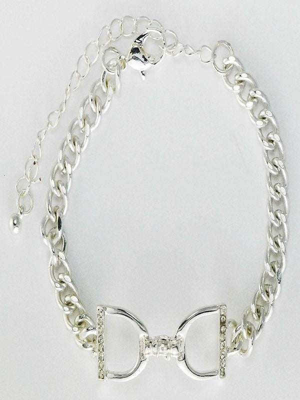 Finishing Touch Stirrup with Stones Bracelet Clear