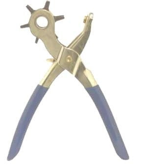 6-Way Revolving Leather Punch Silver Blue
