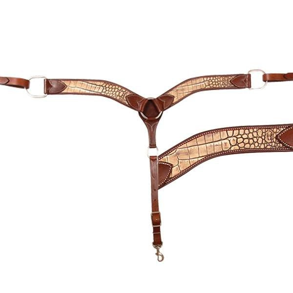 Cashel Gator Print 2 Breast Collar 2 Brn
