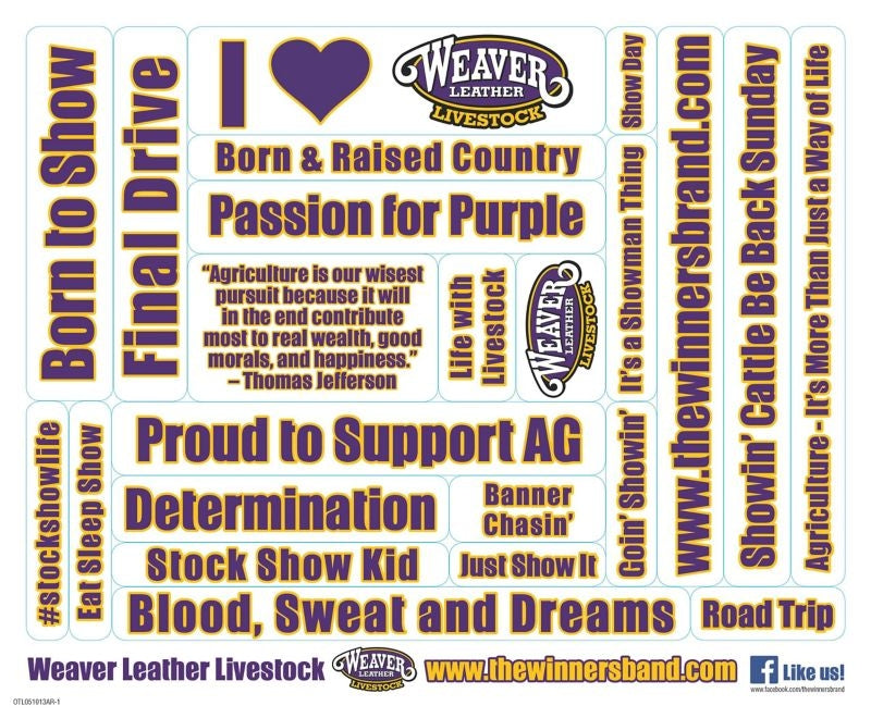 Weaver Livestock Sticker SheetBk/Wh