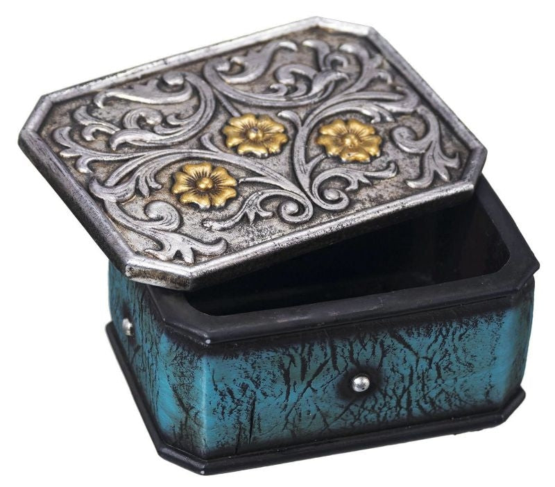 Scrolled Stones Trinket Box Brn