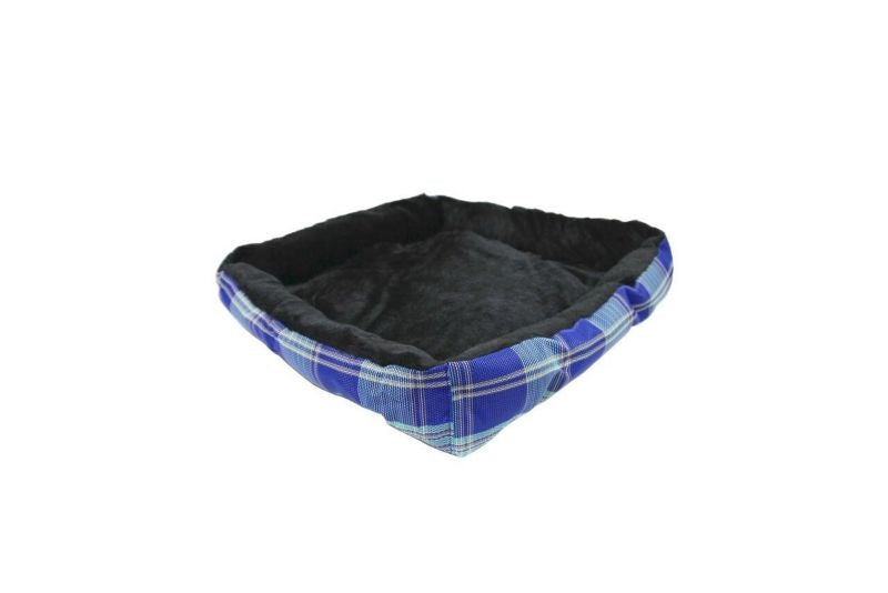 Kensington Black Ice Plaid Bolster Dog Bed