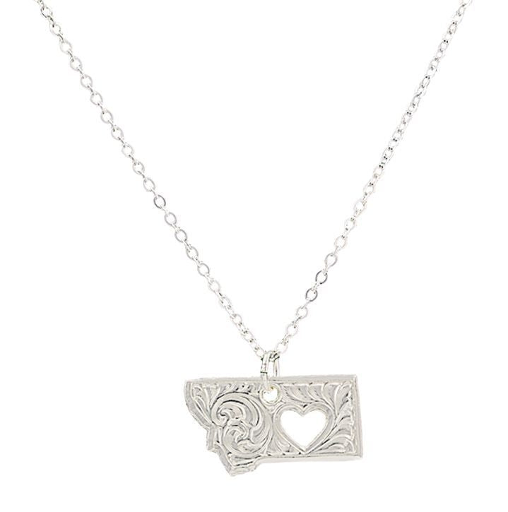 Montana Silversmiths I Heart Montana NecklaceBk/Wh
