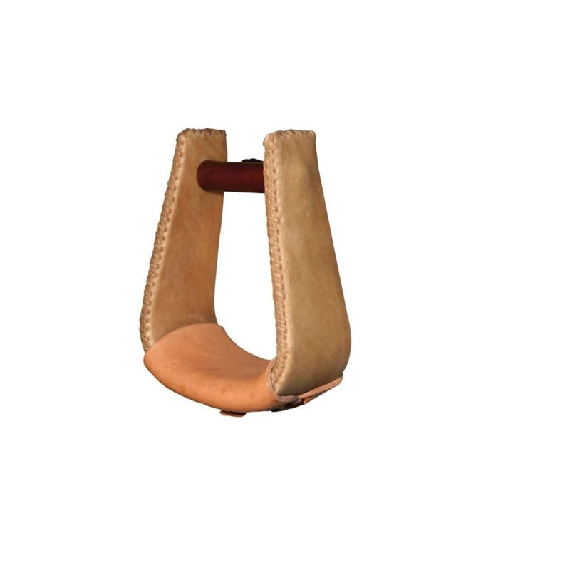 3Deep Rawhide Roper Laced Edge Stirrup 3 Neck Brn