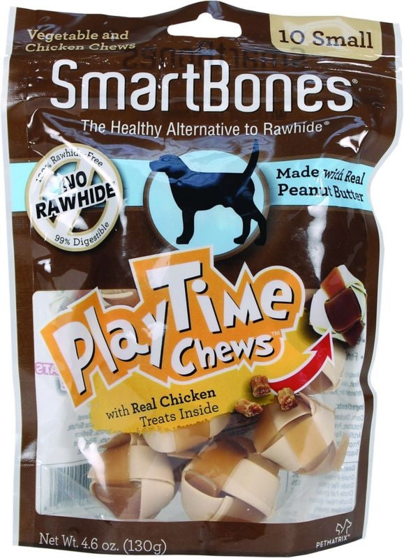 SmartBones PlayTime Dog Chews Peanut Butter