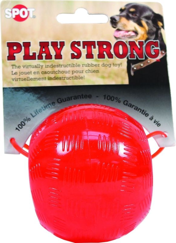 Spot Play Strong Rubber Ball Dog Toy Small Red
