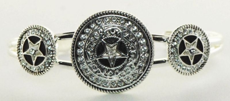 Western Edge Crystal Star Concho Bracelet