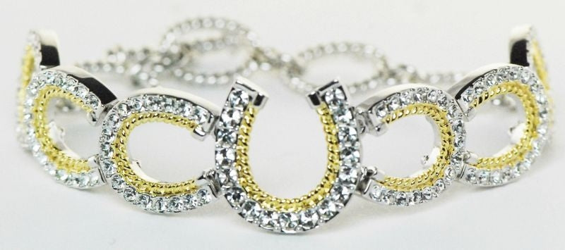 Western Edge Horseshoes Rope Bracelet Gold
