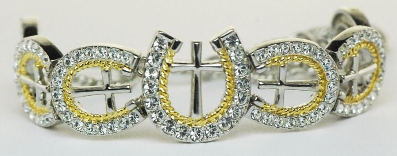 Jewelry Rope Horseshoe Cross Bracelet Gold