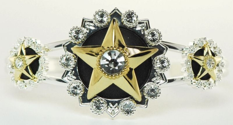 Jewelry Crystal Center Star Bracelet Black/Gold