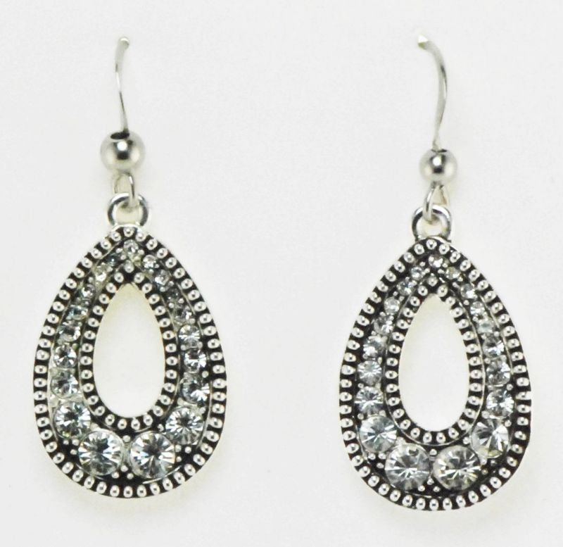 Western Edge Crystal Teardrop Earrings
