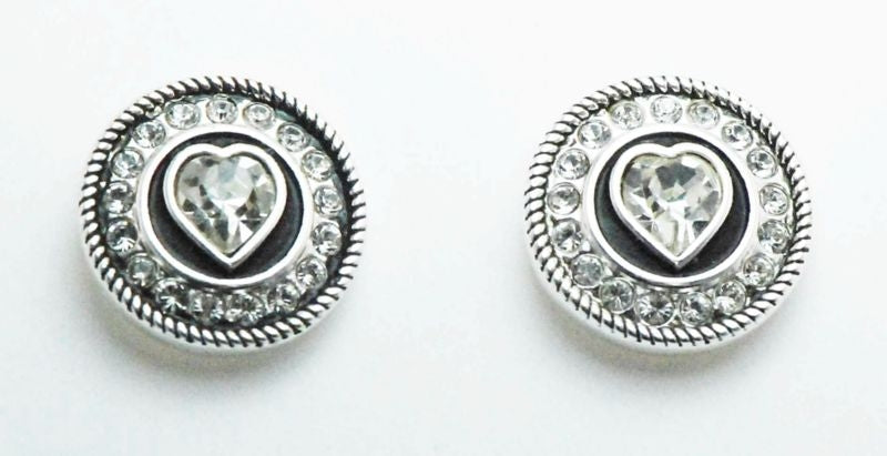 Western Edge Concho Heart Earrings Crystal