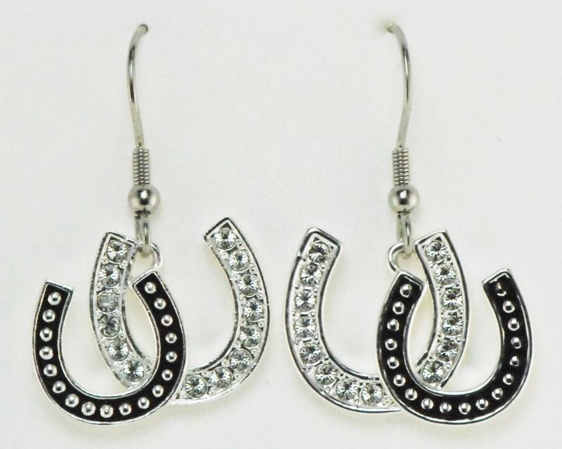 Western Edge Double Horseshoe Earrings