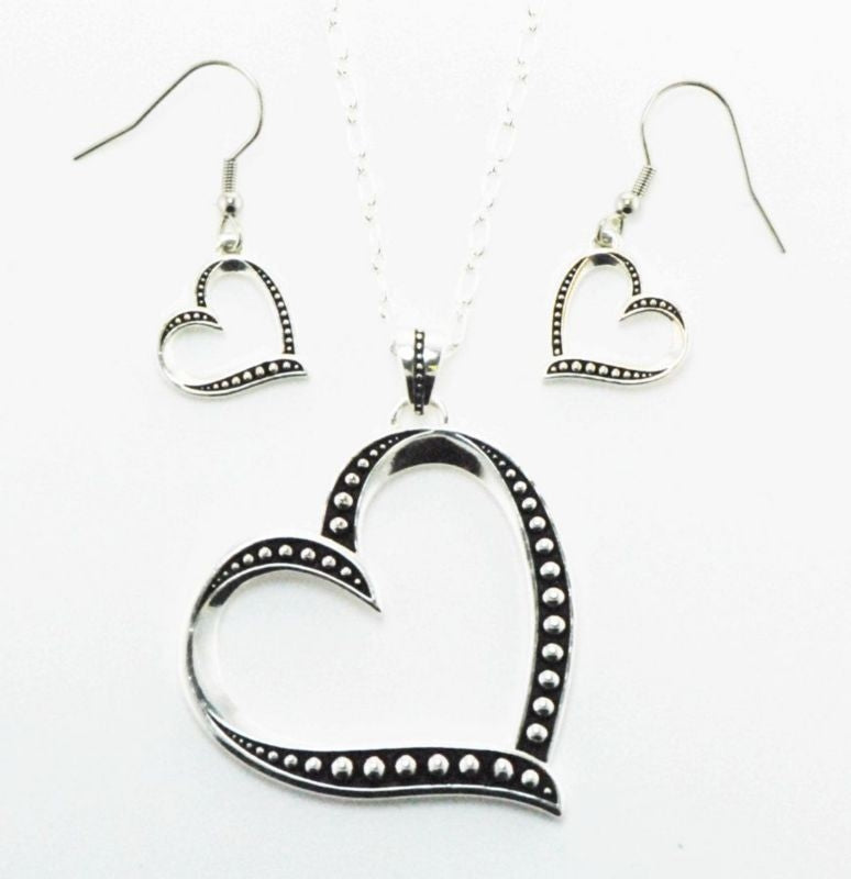 Western Edge Jewelry Side Heart Jewelry Set