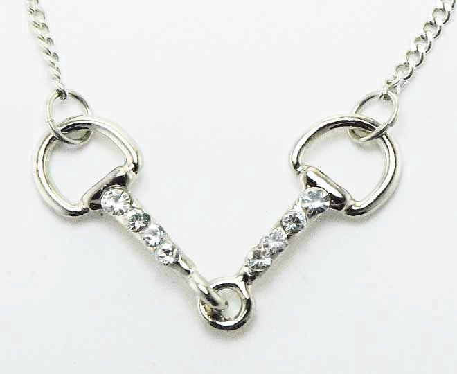 Western Edge Jewelry Crystal Snaffle Bit Necklace