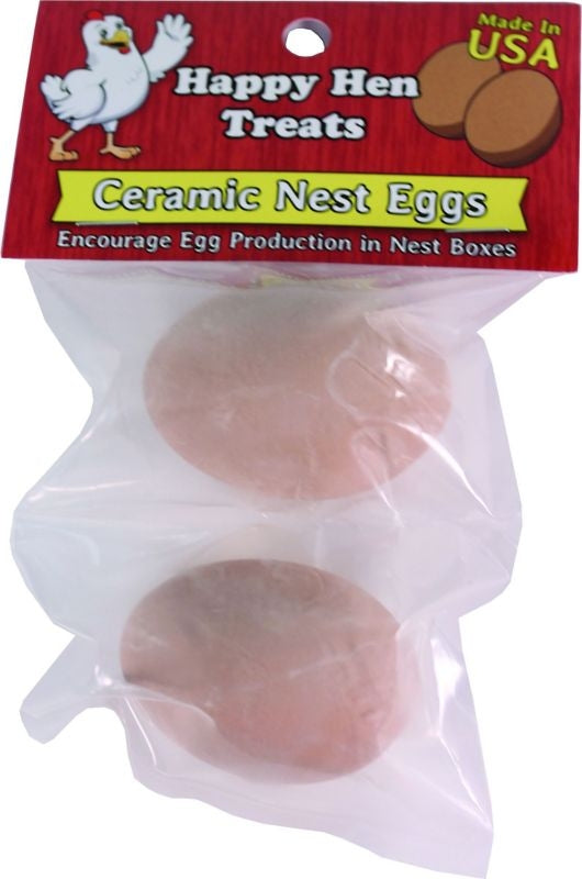 Happy Hen Ceramic Nest Eggs 2 Pack White