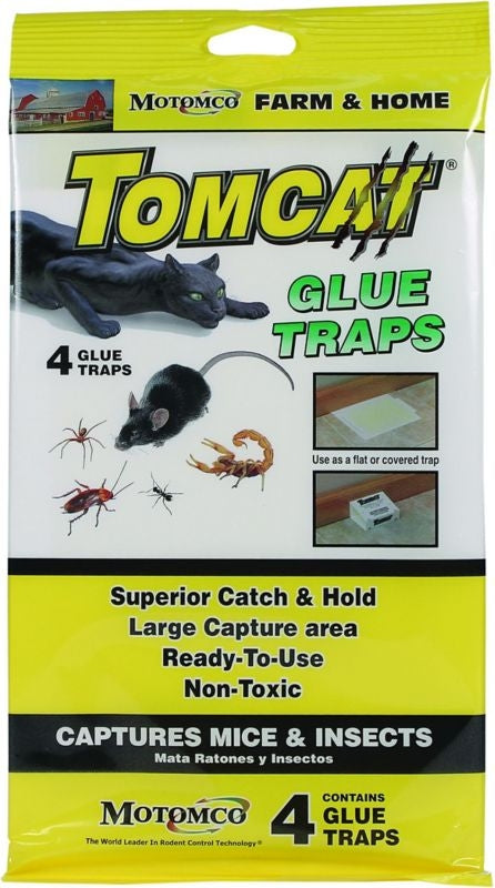 Tomcat Glue Traps For Mice And Insects 4 Pack