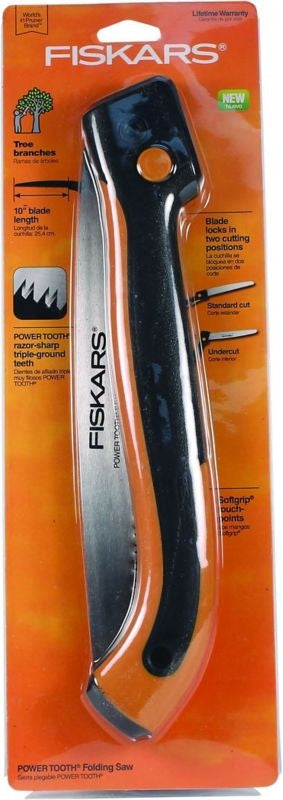 Fiskars Powertooth Soft Grip Folding Saw 10in Blk