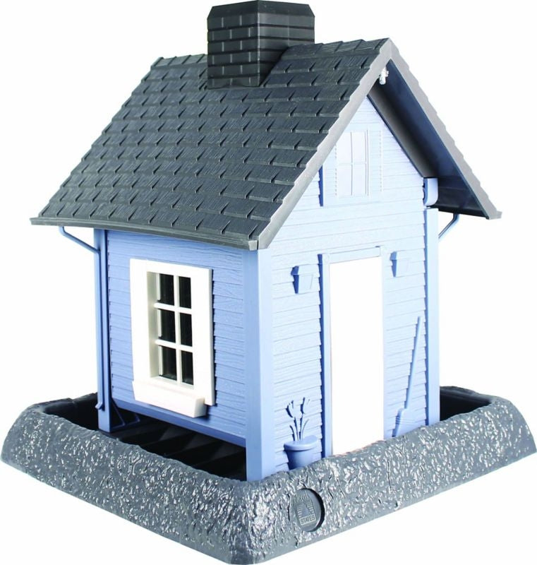 Village Cottage Bird House 5lb Blue/Gray/White