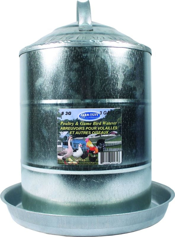 Double Wall Cone Galvan Poultry Wall Fount 3gal