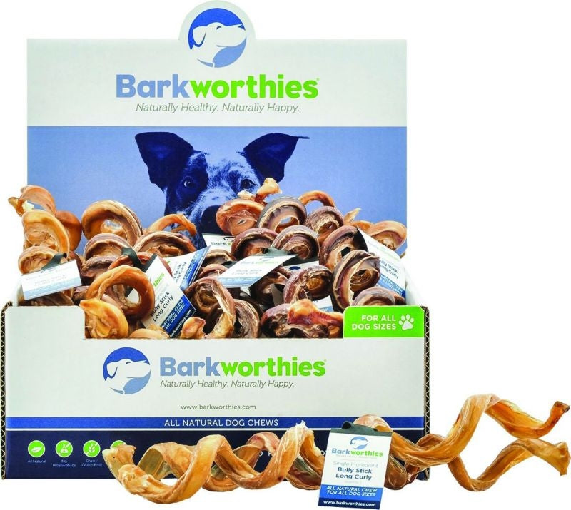 Barkworthies Curly Bully Stick Dog Chew