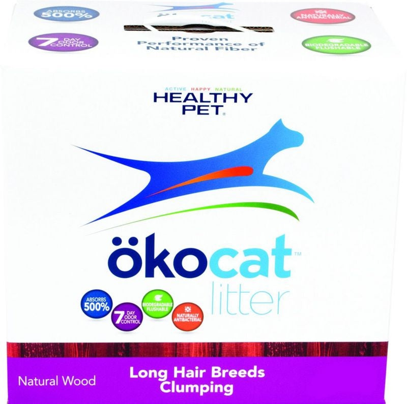 Okocat Nat Wood Cat Litter Long Hair 13.5lb