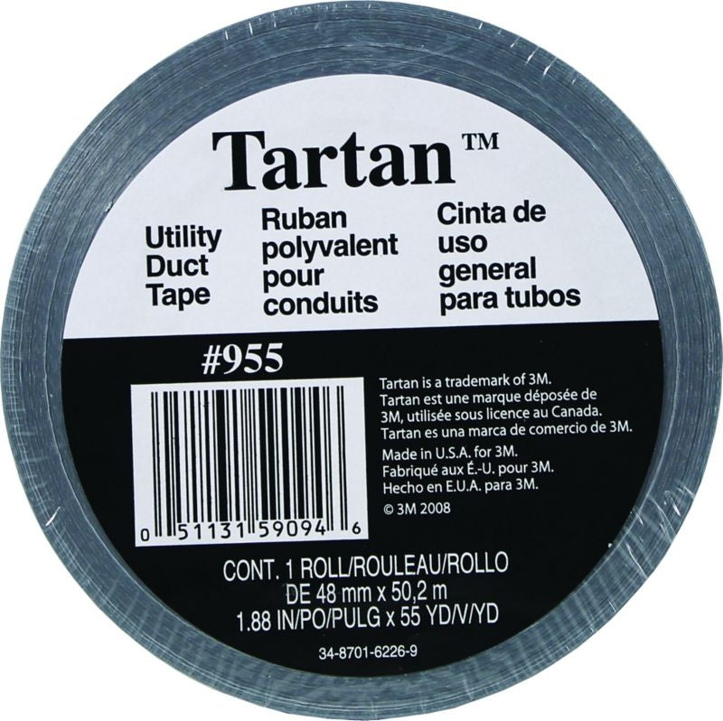 3M Tartan Utility Duct Tape 1.88 X 55yd Silver
