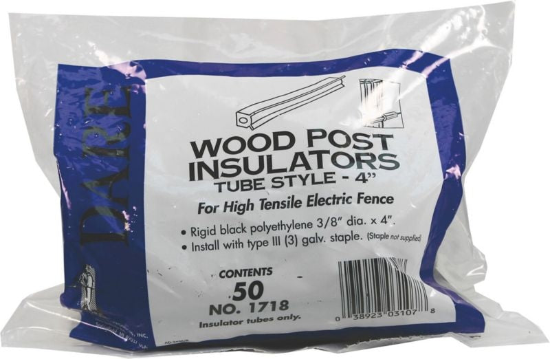 Tube Style Wood Post Insulator 4 Black