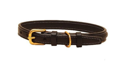 Tory Lthr Narrow Square Raised Dog Collar 22In Blk